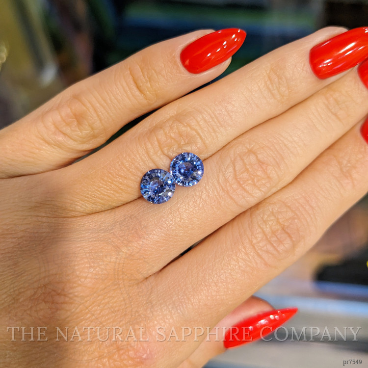 3.59 Ct.Tw. Blue Sapphire Pair from Ceylon (Sri Lanka)