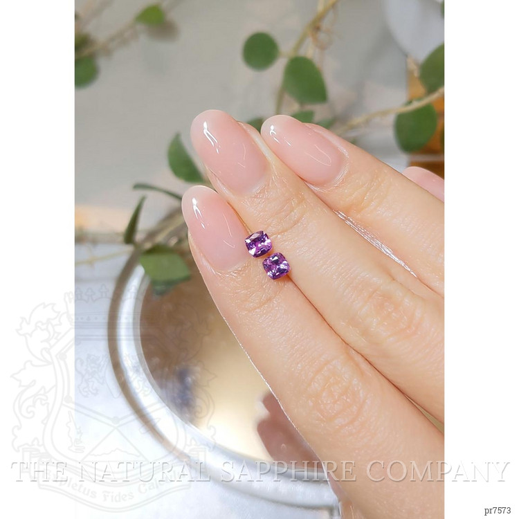 0.92 Ct.Tw. Pinkish Purple Sapphire Pair from Ceylon (Sri Lanka)