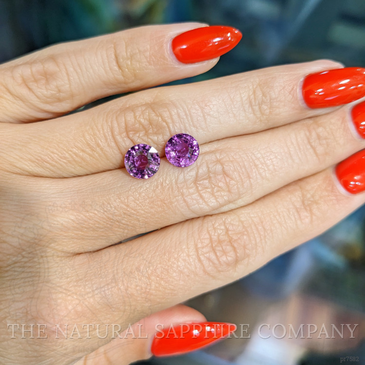 3.87 Ct.Tw. Purple Sapphire Pair from Ceylon (Sri Lanka)