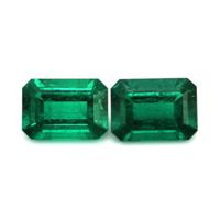 6.89 Ct.Tw.Total Carat Weight Emerald Pair from Colombia Video