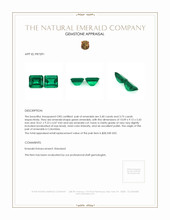 7.15 Ct.Tw.Total Carat Weight Emerald Pair from Colombia Appraisal