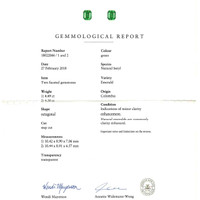 8.72 Ct.Tw.Total Carat Weight Emerald Pair from Colombia Scan Report
