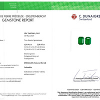 17.84 Ct.Tw.Total Carat Weight Emerald Pair from Colombia Scan Report