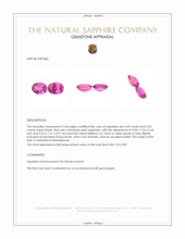 6.52 Ct.Tw.Total Carat Weight Pink Sapphire Pair from Madagascar Appraisal