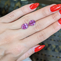6.52&nbsp;Ct.Tw.Total Carat Weight Pink Sapphire Pair from Madagascar Life Style