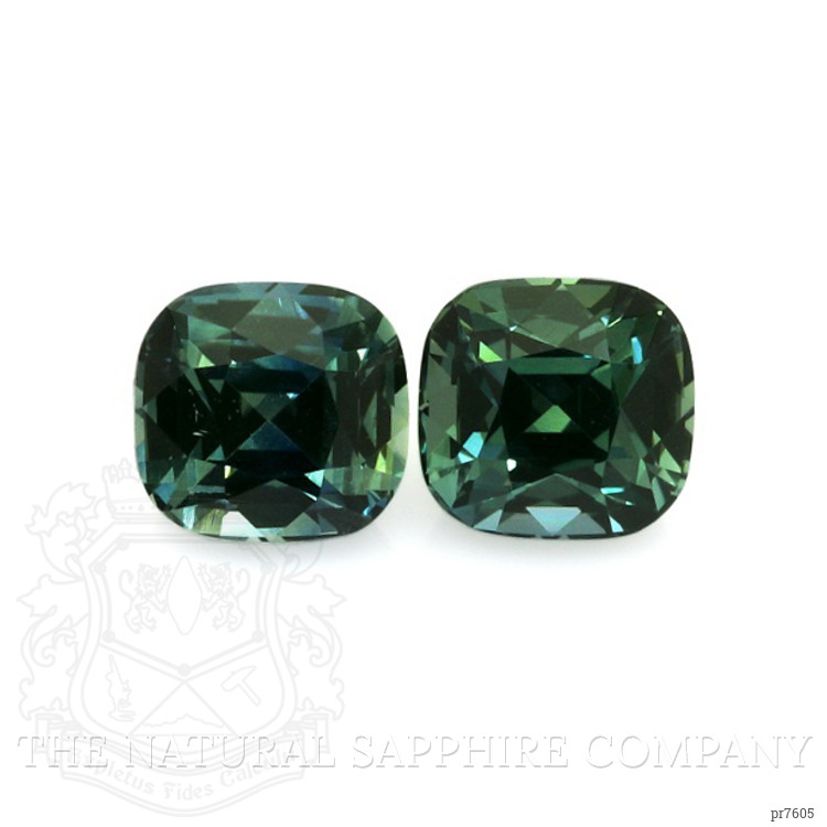 2.78 Ct.Tw. Bluish Green Sapphire Pair from Ceylon (Sri Lanka)