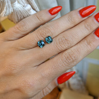 2.78&nbsp;Ct.Tw.Total Carat Weight Bluish Green Sapphire Pair from Ceylon (Sri Lanka) Life Style