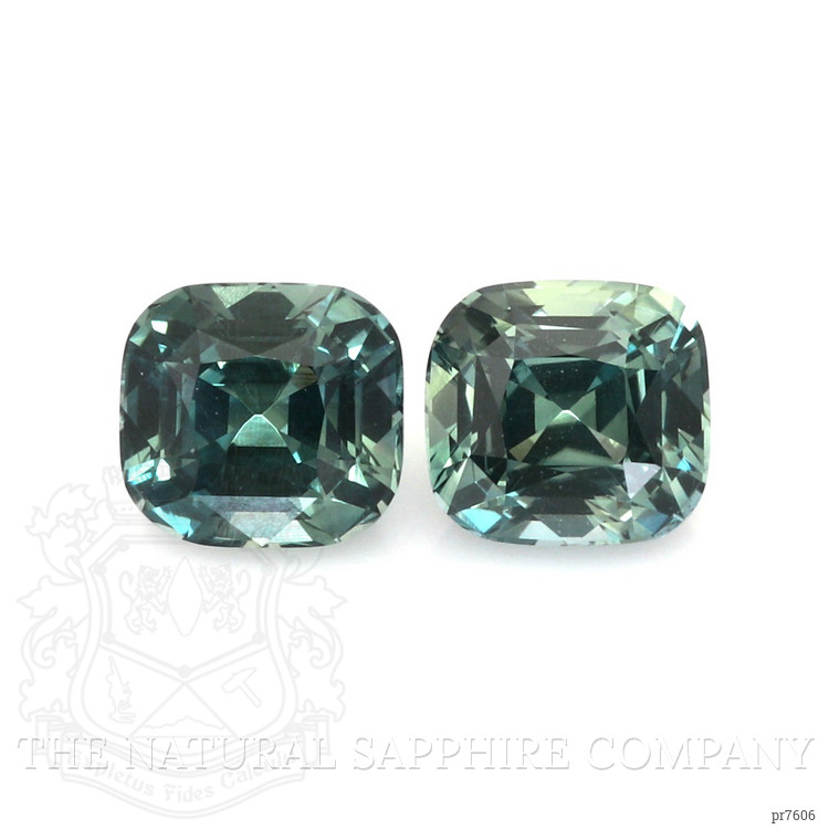 2.83 Ct.Tw. Greenish Blue Sapphire Pair from Ceylon (Sri Lanka)