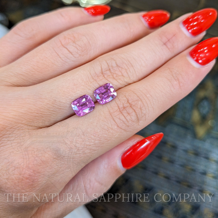 3.49 Ct.Tw. Purple Sapphire Pair from Ceylon (Sri Lanka)