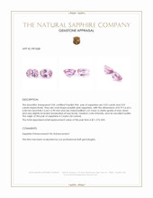 6.03&nbsp;Ct.Tw.Total Carat Weight Purplish Pink Sapphire Pair from Ceylon (Sri Lanka) Appraisal