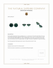 2.37 Ct.Tw.Total Carat Weight Bluish Green Sapphire Pair from Ceylon (Sri Lanka) Appraisal