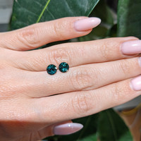 2.37&nbsp;Ct.Tw.Total Carat Weight Bluish Green Sapphire Pair from Ceylon (Sri Lanka) Life Style