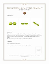 2.43 Ct.Tw.Total Carat Weight Green Peridot Pair from Ceylon (Sri Lanka) Appraisal