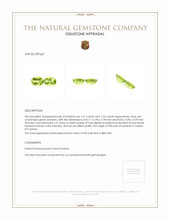 2.53 Ct.Tw.Total Carat Weight Green Peridot Pair from Ceylon (Sri Lanka) Appraisal