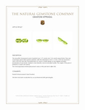 2.53 Ct.Tw.Total Carat Weight Green (Lime Green) Peridot Pair from Ceylon (Sri Lanka) Appraisal