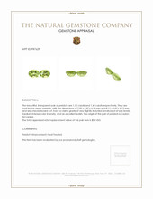 2.75 Ct.Tw.Total Carat Weight Green Peridot Pair from Ceylon (Sri Lanka) Appraisal