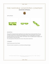 4.67 Ct.Tw.Total Carat Weight Green (Lime Green) Peridot Pair from Ceylon (Sri Lanka) Appraisal