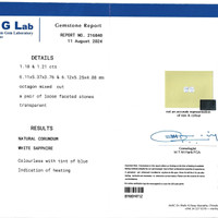 2.39&nbsp;Ct.Tw.Total Carat Weight White Sapphire Pair from Ceylon (Sri Lanka) Scan Report