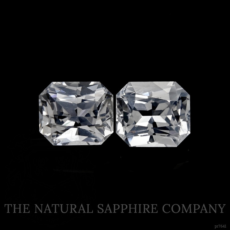 2.39 Ct.Tw. White Sapphire Pair from Ceylon (Sri Lanka)