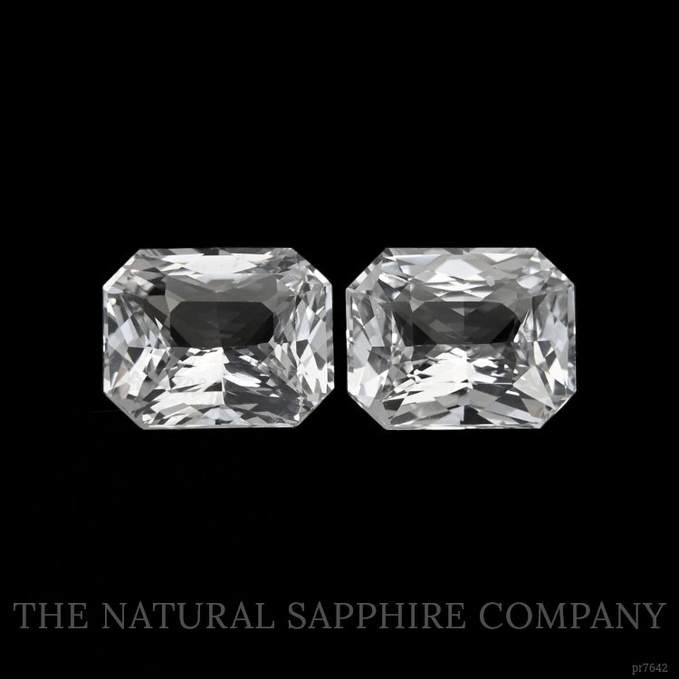 3.19 Ct.Tw. White Sapphire Pair from Ceylon (Sri Lanka)