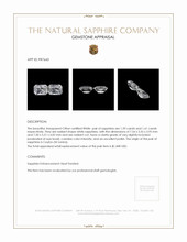 3.20 Ct.Tw.Total Carat Weight White Sapphire Pair from Ceylon (Sri Lanka) Appraisal