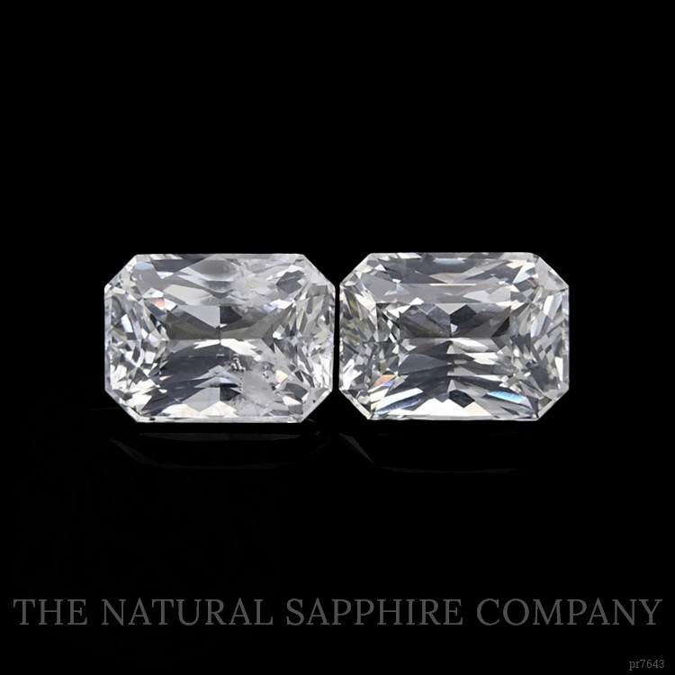 3.20 Ct.Tw. White Sapphire Pair from Ceylon (Sri Lanka)