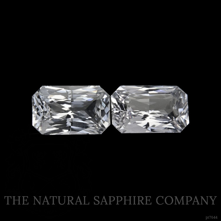 3.10 Ct.Tw. White Sapphire Pair from Ceylon (Sri Lanka)
