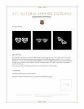 3.40 Ct.Tw.Total Carat Weight White Sapphire Pair from Ceylon (Sri Lanka) Appraisal