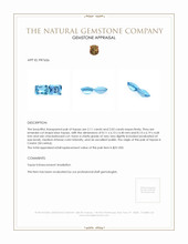 4.13 Ct.Tw.Total Carat Weight Blue Topaz Pair from Ceylon (Sri Lanka) Appraisal