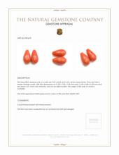 7.08&nbsp;Ct.Tw.Total Carat Weight Coral Pair from Australia Appraisal