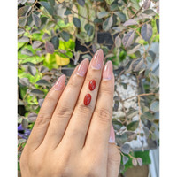 3.34 Ct.Tw.Total Carat Weight Cabochon Coral Pair from Australia Life Style