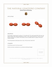 23.90 Ct.Tw.Total Carat Weight Cabochon Coral Pair from Australia Appraisal