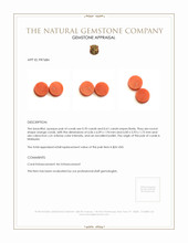 1.31 Ct.Tw.Total Carat Weight Orange Cabochon Coral Pair from Malaysia Appraisal