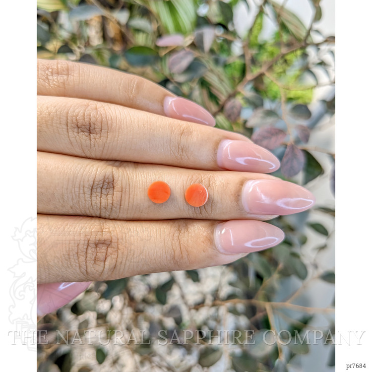 1.31 Ct.Tw. Cabochon Coral Pair from Malaysia