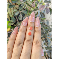 1.31 Ct.Tw.Total Carat Weight Cabochon Coral Pair from Malaysia Life Style