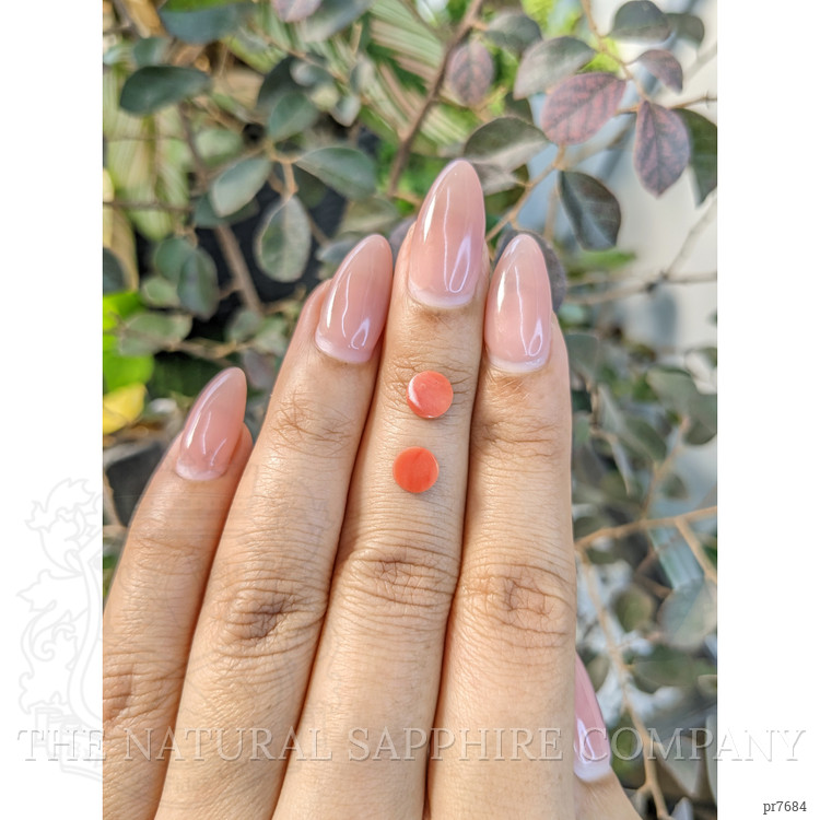 1.31 Ct.Tw. Cabochon Coral Pair from Malaysia