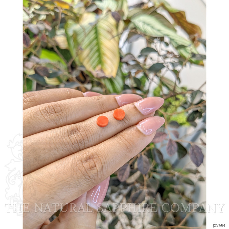 1.31 Ct.Tw. Cabochon Coral Pair from Malaysia