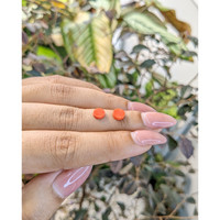 1.31 Ct.Tw.Total Carat Weight Cabochon Coral Pair from Malaysia Life Style