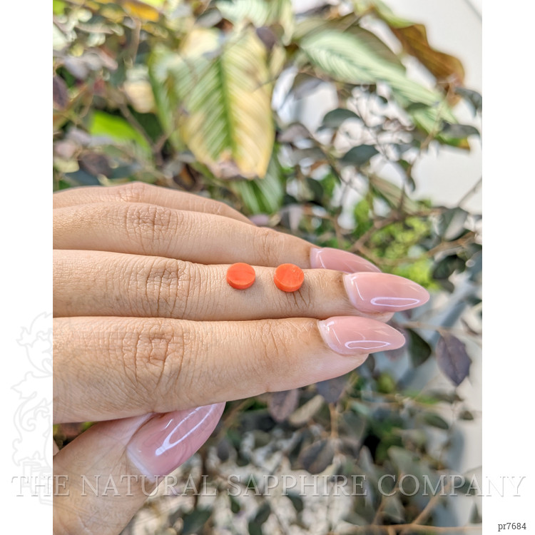 1.31 Ct.Tw. Cabochon Coral Pair from Malaysia