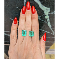 10.78 Ct.Tw.Total Carat Weight Emerald Pair from Colombia Life Style