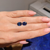 4.37&nbsp;Ct.Tw.Total Carat Weight Blue Sapphire Pair from Ceylon (Sri Lanka) Life Style