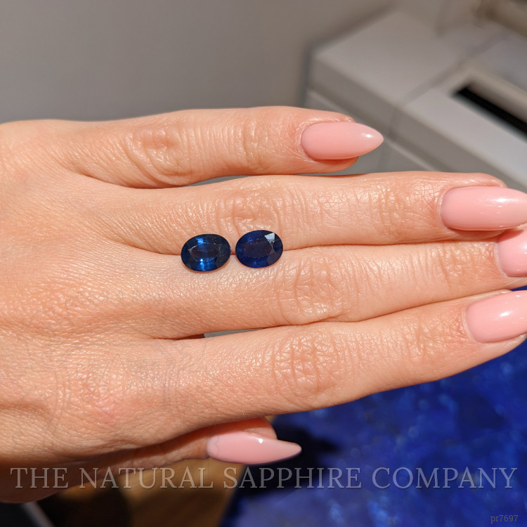 4.37 Ct.Tw. Blue Sapphire Pair from Ceylon (Sri Lanka)