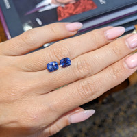 3.83&nbsp;Ct.Tw.Total Carat Weight Blue Sapphire Pair from Ceylon (Sri Lanka) Life Style