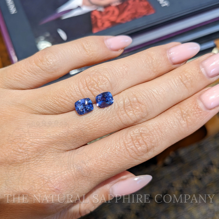 3.83 Ct.Tw. Blue Sapphire Pair from Ceylon (Sri Lanka)