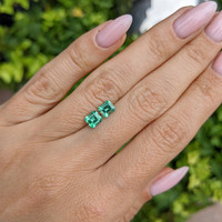1.13 Ct.Tw.Total Carat Weight Emerald Pair from Colombia Life Style
