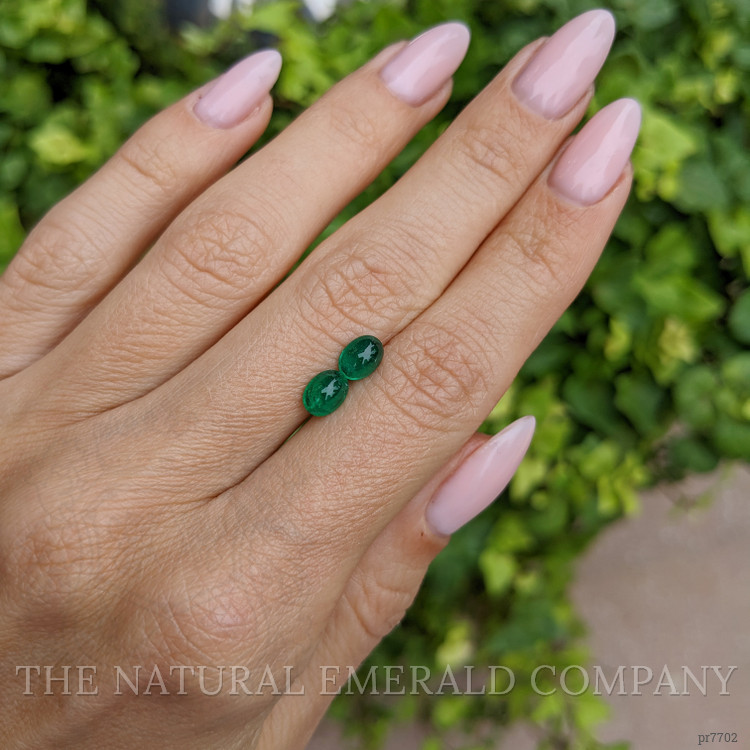 1.26 Ct.Tw. Cabochon Emerald Pair from Colombia