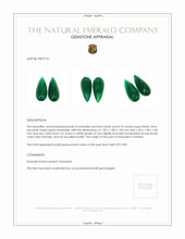 17.18 Ct.Tw.Total Carat Weight Emerald Pair from Zambia Appraisal
