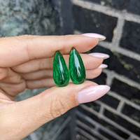 17.18 Ct.Tw.Total Carat Weight Cabochon Emerald Pair from Zambia Life Style