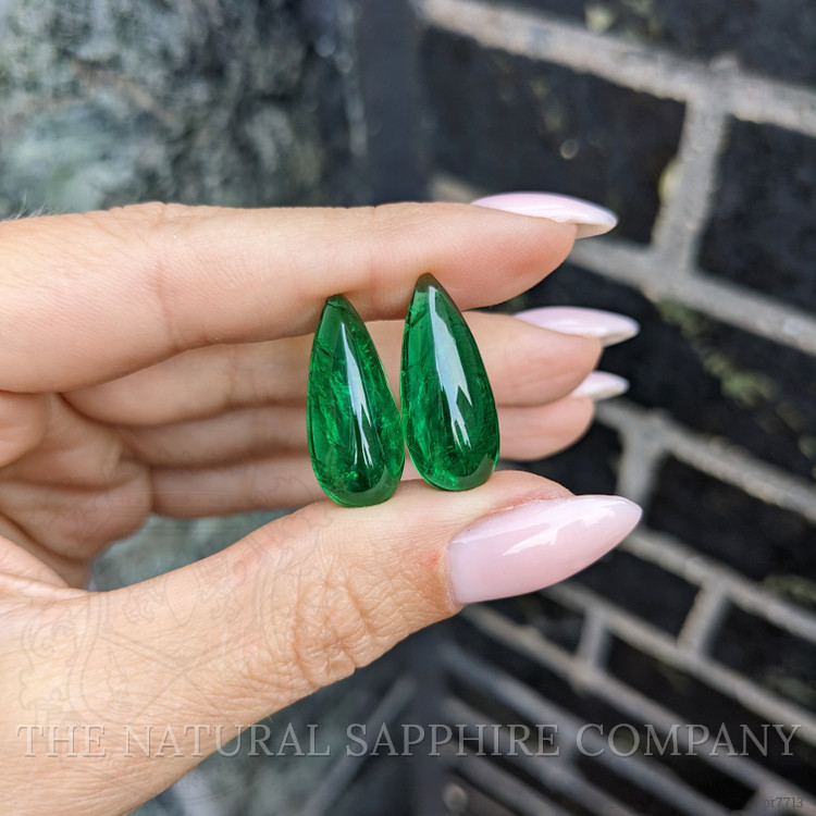 17.18 Ct.Tw. Cabochon Emerald Pair from Zambia