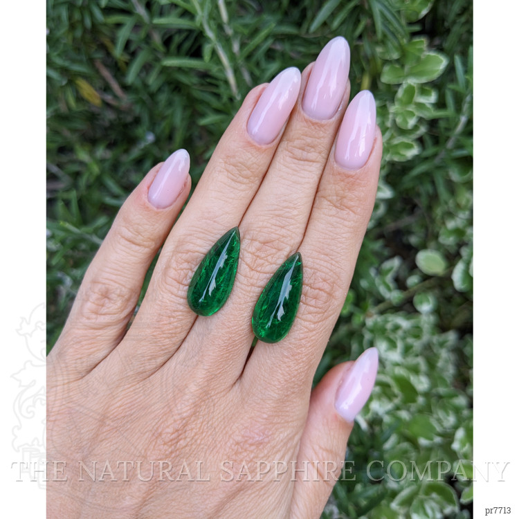 17.18 Ct.Tw. Cabochon Emerald Pair from Zambia